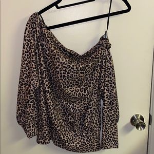 Cheetah print off the shoulder top